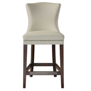 dariela counter stool cream faux leather nail head detail