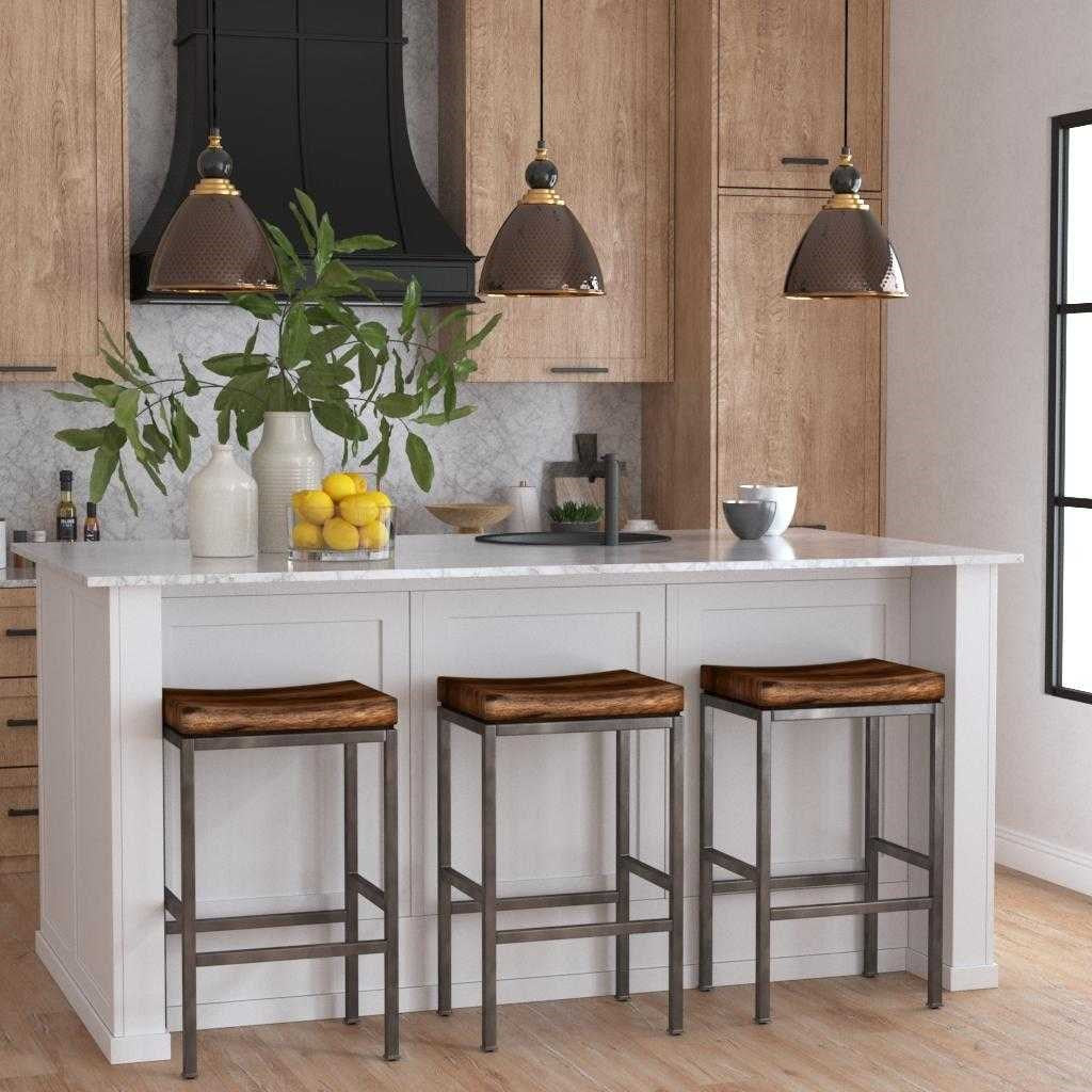 kitchen scene beck bar stool walnut seat with iron base