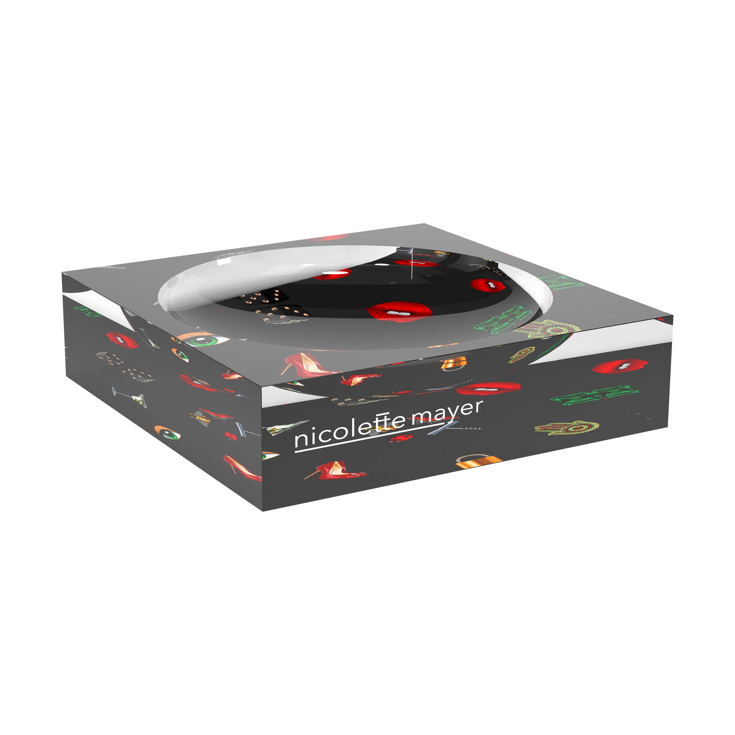 Precise Edge Charcoal Acrylic Candy Catchall Dish