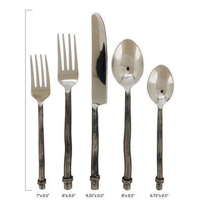 Twiggy Stainless Steel Flatware Set of Five