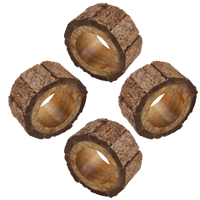 Wood Napkin Ring, Set of Four