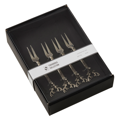 Silver Stag Cocktail Fork, Set of Four