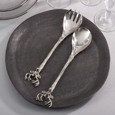 Silver Stag Salad Servers, Set of Two
