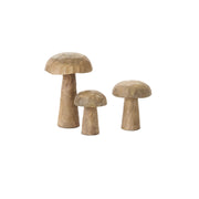Wooden Porcini Mushroom - Set of 3