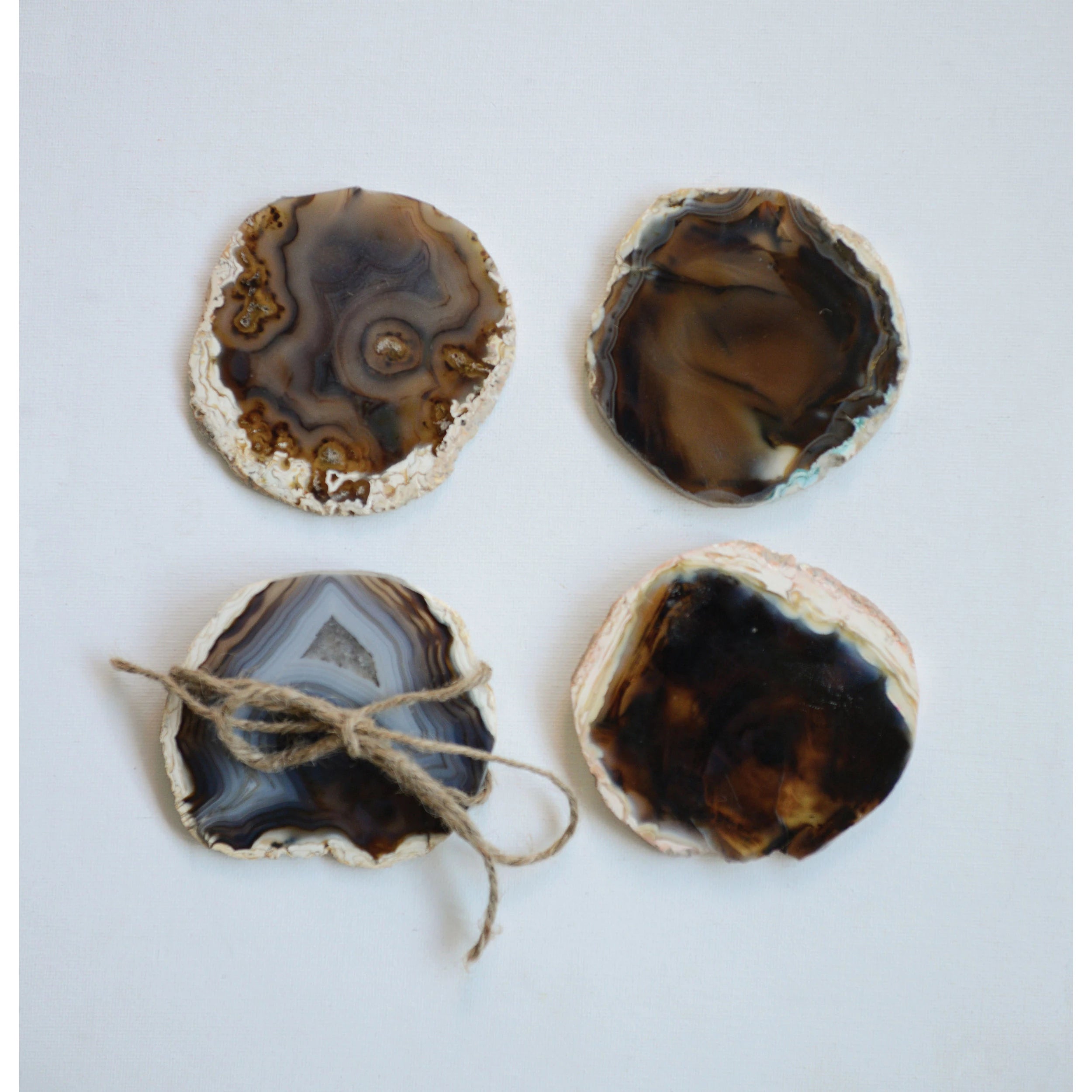 Brown Agate Coasters s/4