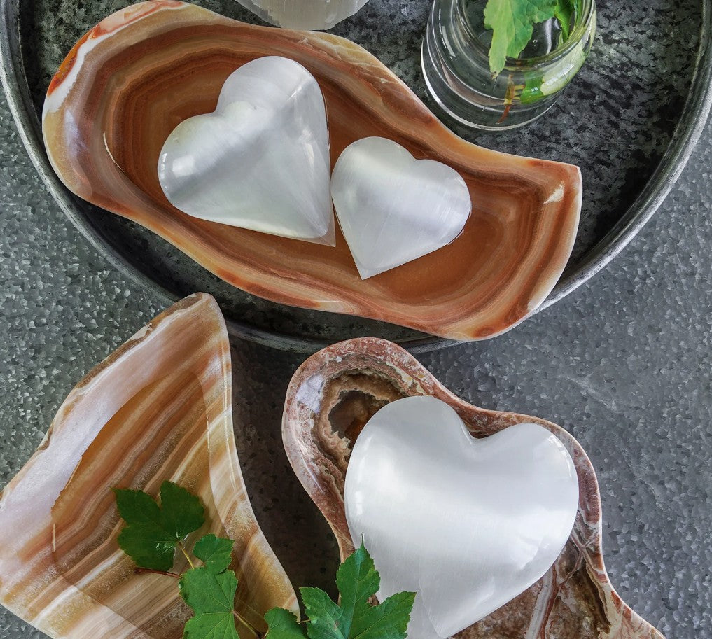 Solid Selenite Heart