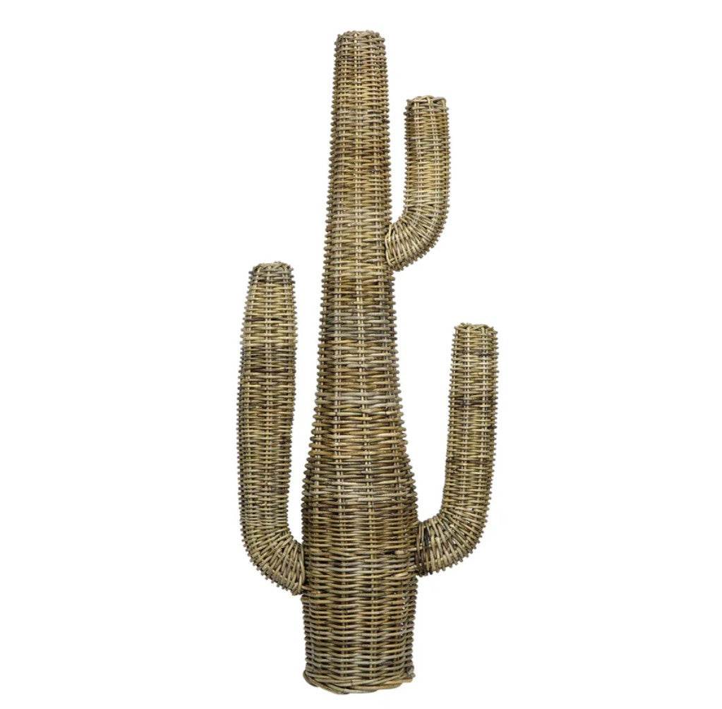 Large Rattan Cactus Sculpture