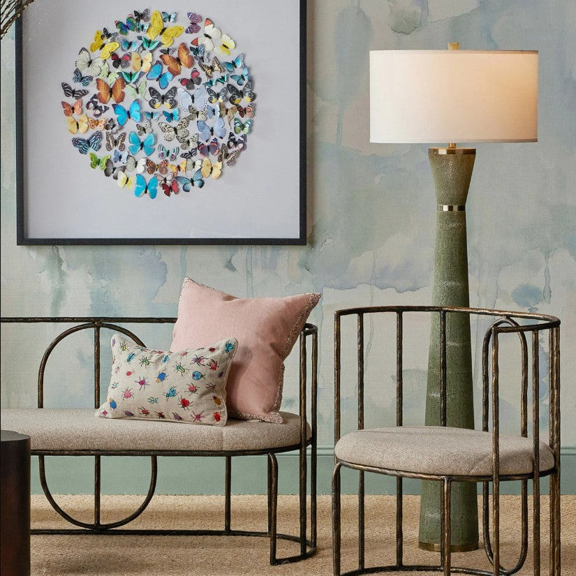 Galuchat Green Hourglass Floor Lamp