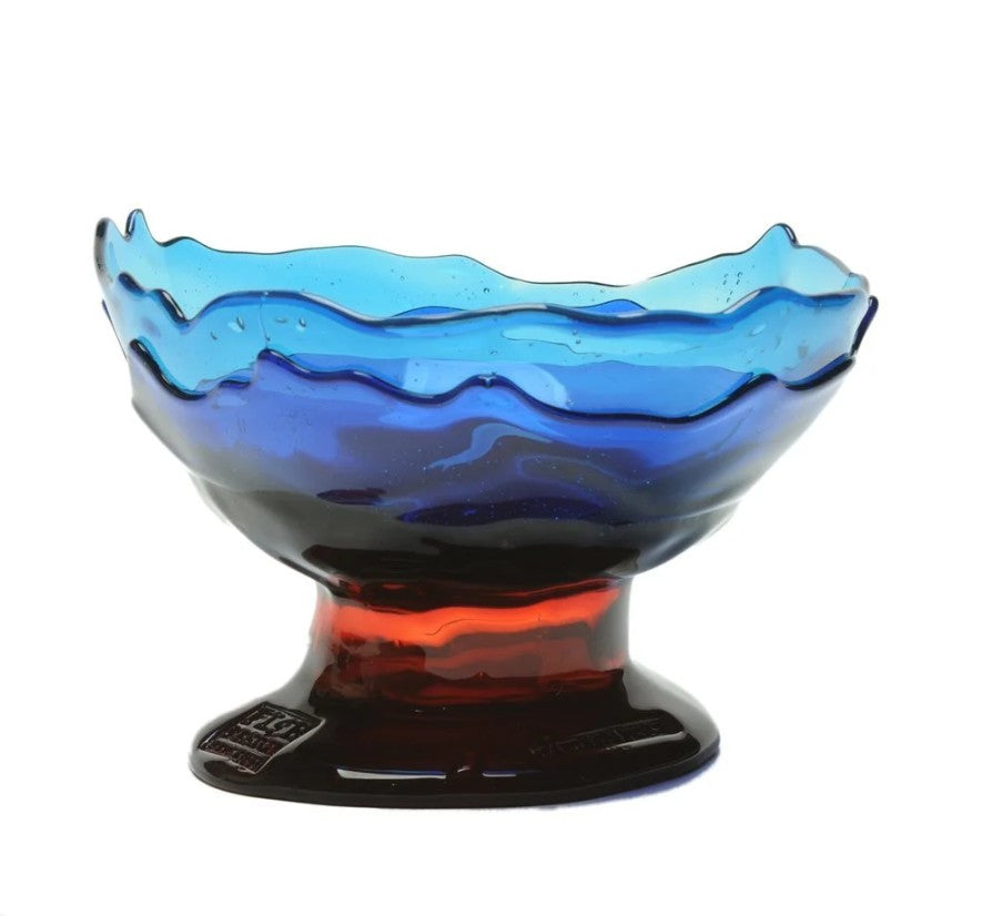 Corsi Designs Big Collina Vase Extra Color - Clear Blue, Blue and Dark Ruby