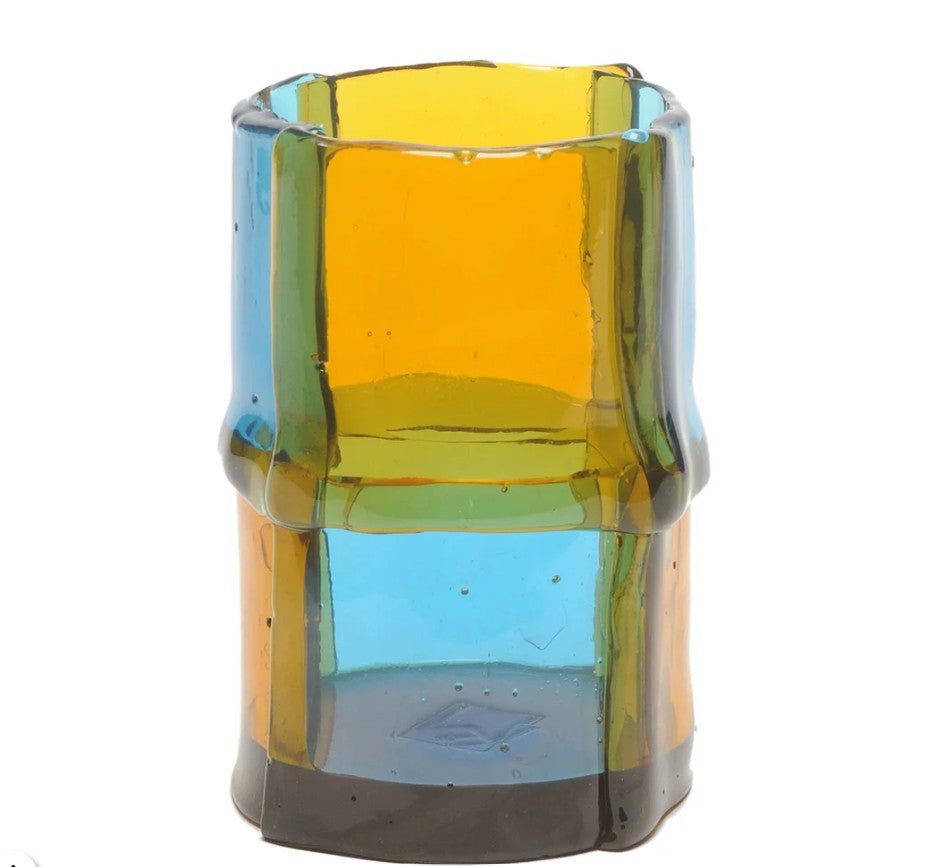 Lezioni di Enzo Mari Bamboo Vase - Clear Amber, Clear Light Blue