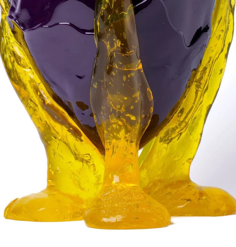 Corsi Designs Clear Vase Extra Color-Clear Aqua, Matt Aubergine, Clear Yellow