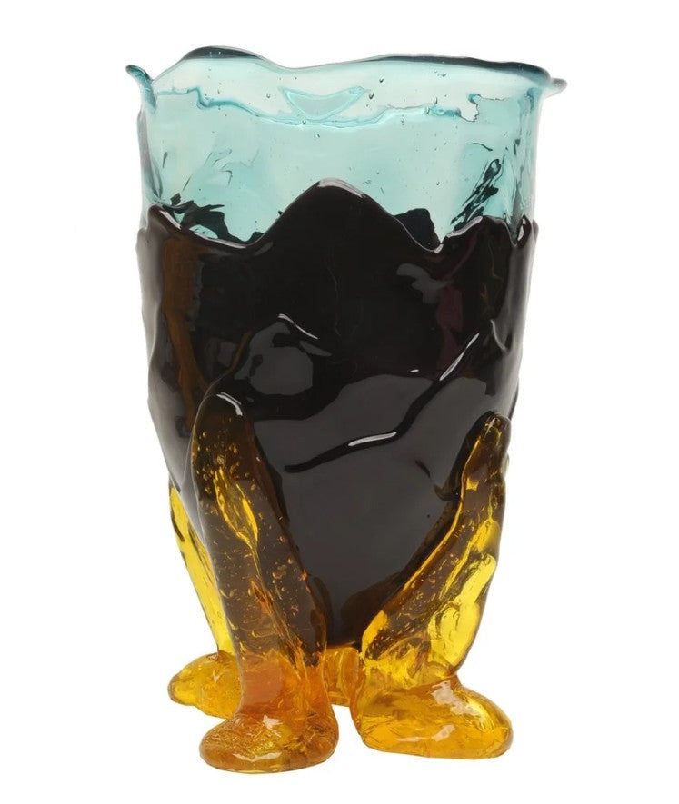 Corsi Designs Clear Vase Extra Color-Clear Aqua, Matt Aubergine, Clear Yellow