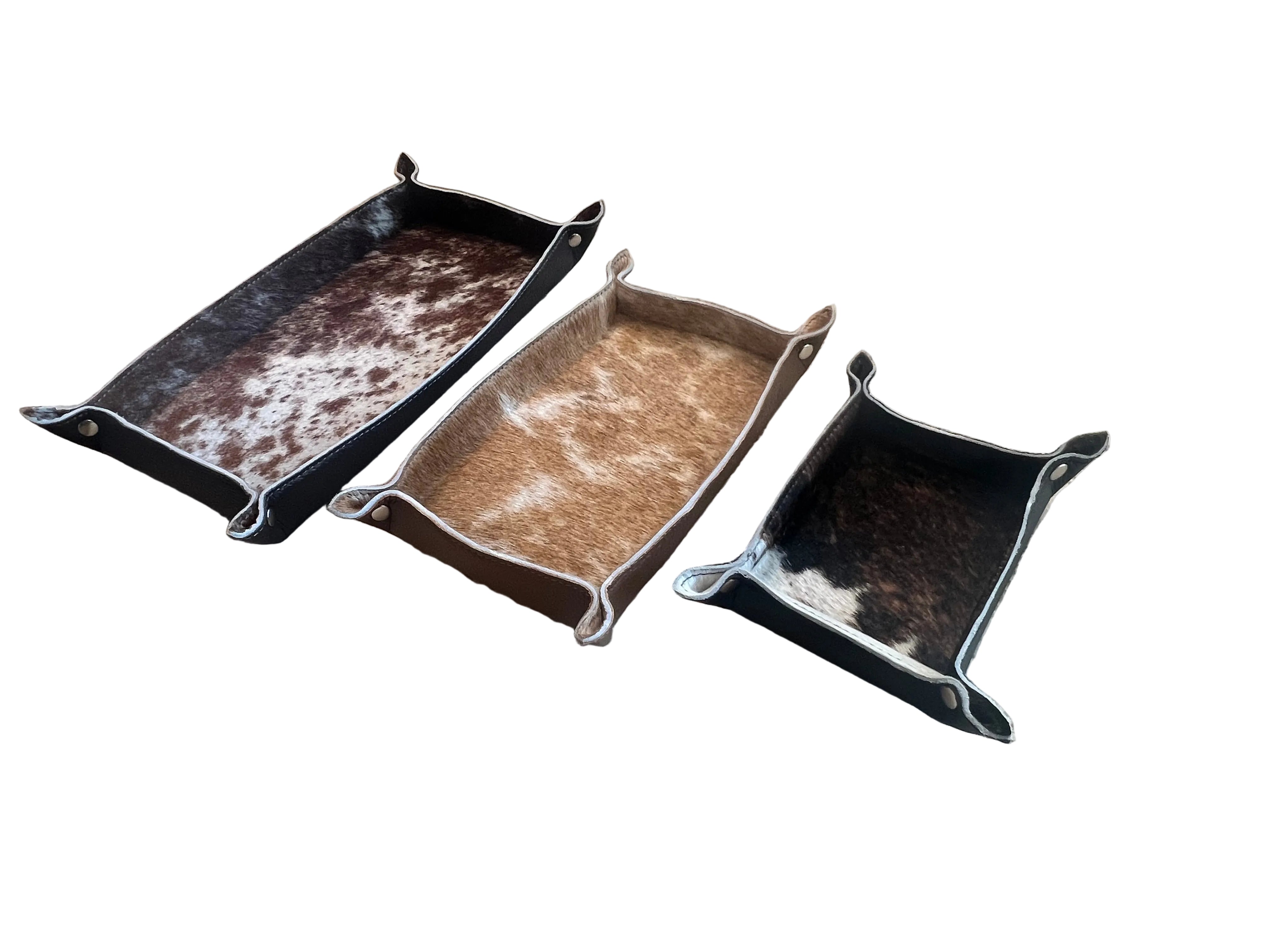 Cowhide Catch All Tray