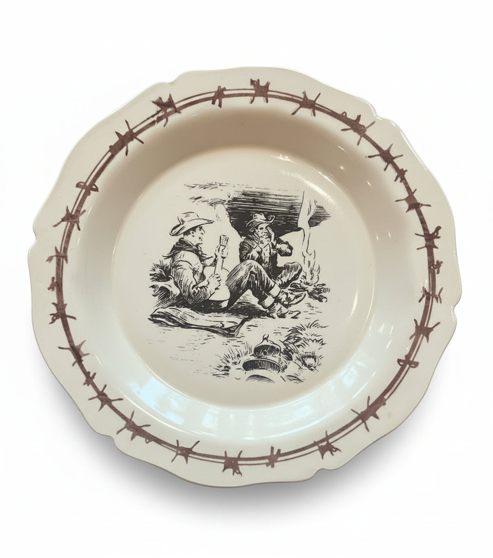 Set of Six Custom Chuckwagon Dinner Plates