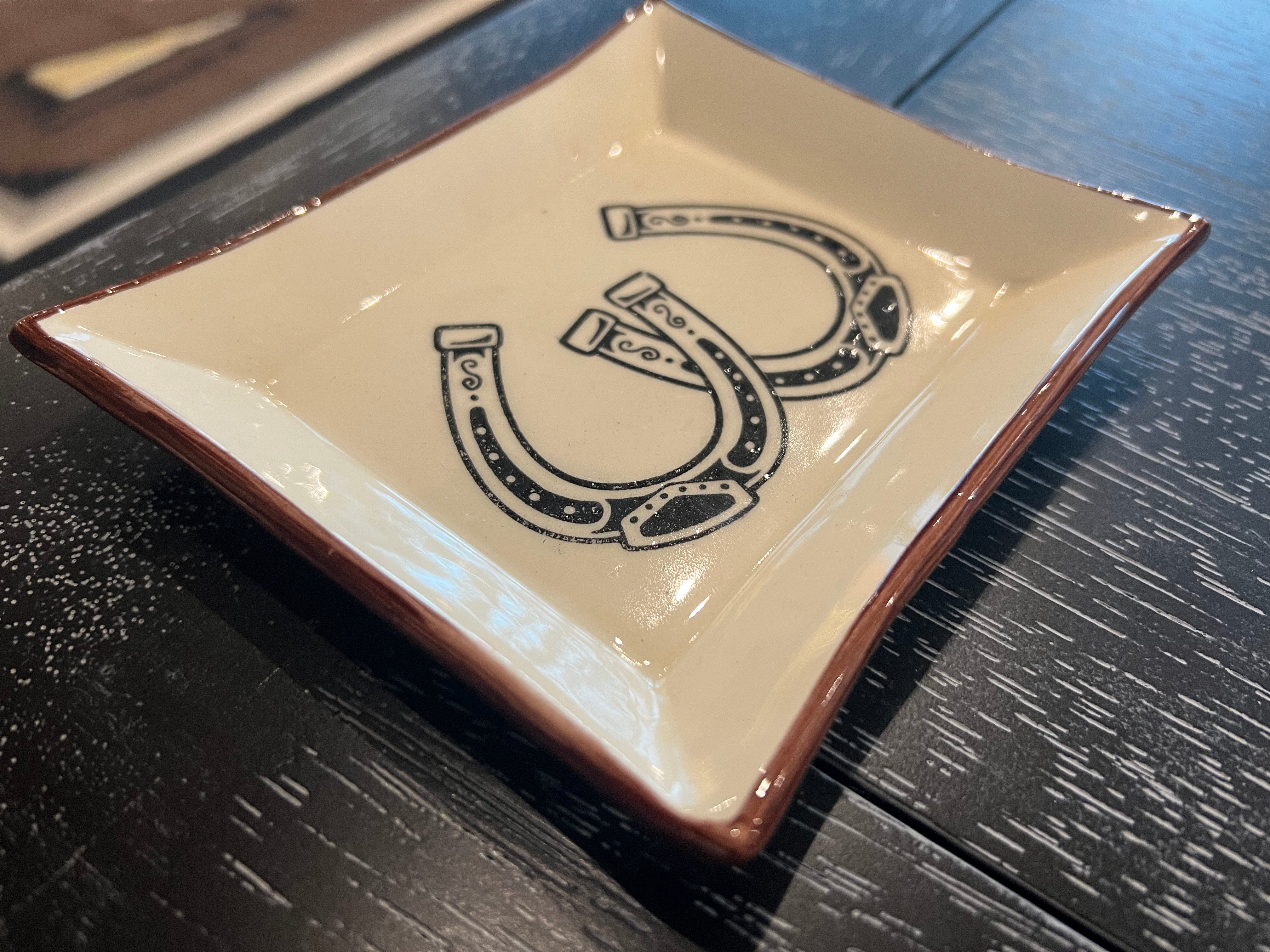 Lucky Horseshoe Ceramic Trinket Tray