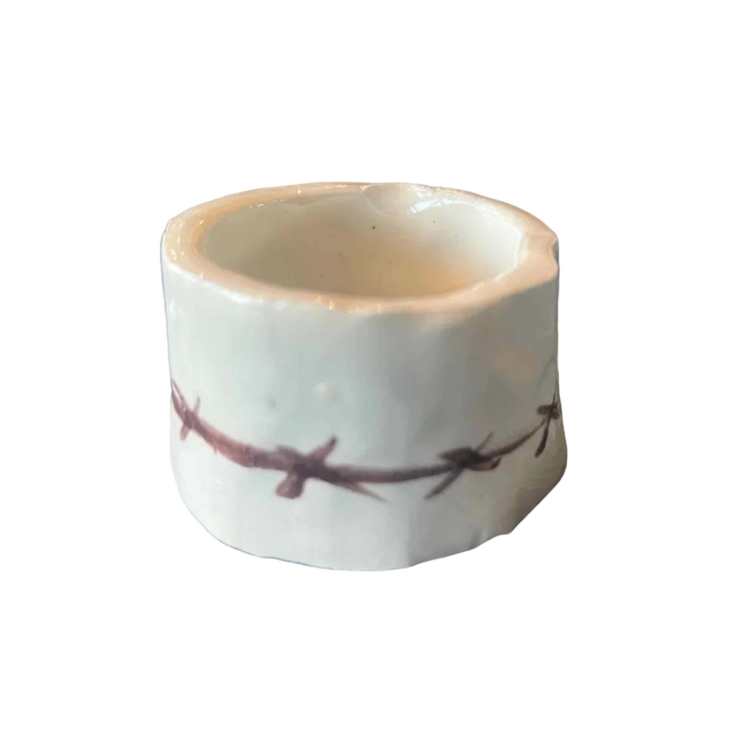 Ceramic Barbed Wire Napkin Rings
