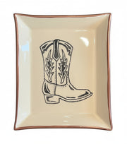 Cowboy Boot Ceramic Trinket Tray