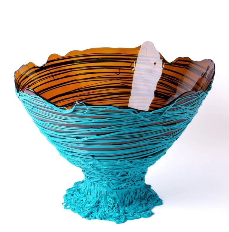 Corsi Designs Ogiva Vase - Clear Brown, Turquoise