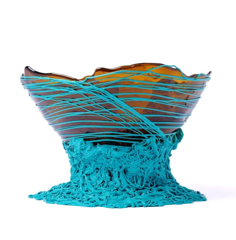 Corsi Designs Ogiva Vase - Clear Brown, Turquoise