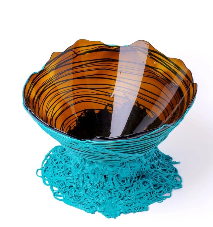 Corsi Designs Ogiva Vase - Clear Brown, Turquoise