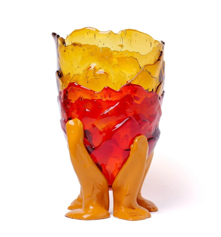 Corsi Designs Clear Vase Extra Color - Clear Amber, Fuchsia, Matt Ochre