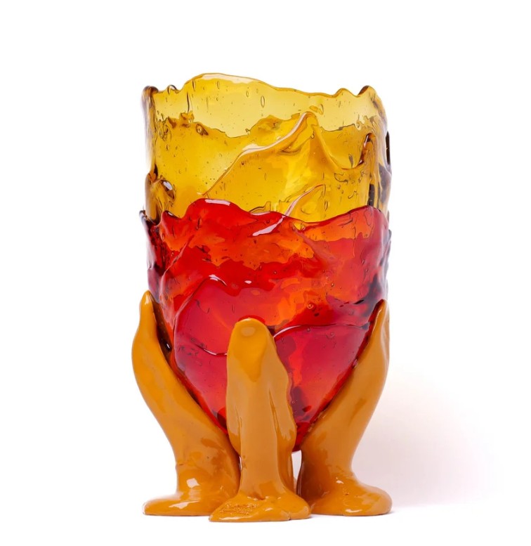 Corsi Designs Clear Vase Extra Color - Clear Amber, Fuchsia, Matt Ochre