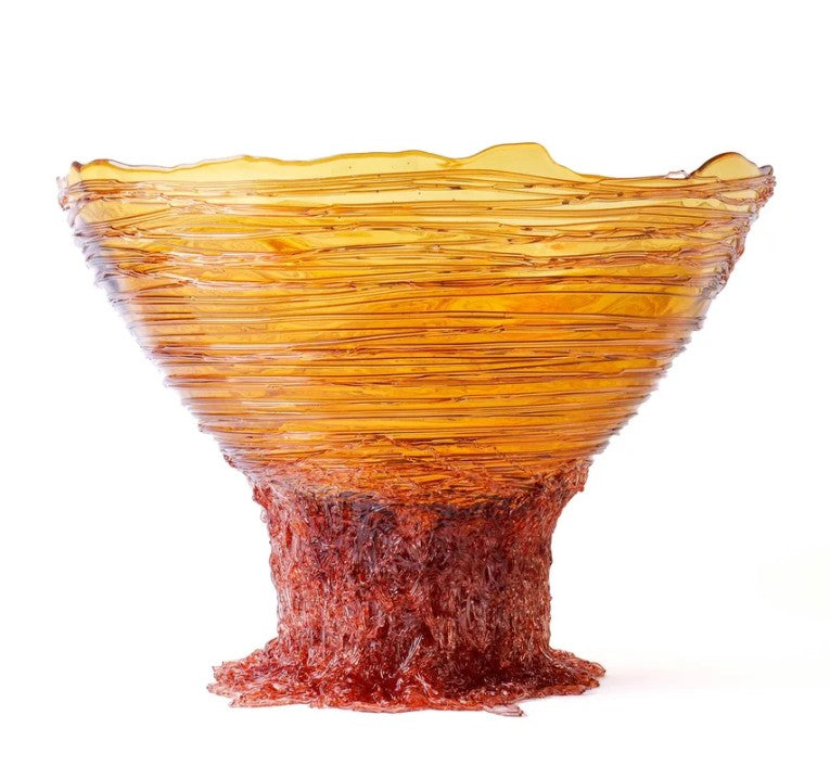 Corsi Designs Ogiva Vase - Clear Amber, Antique Pink