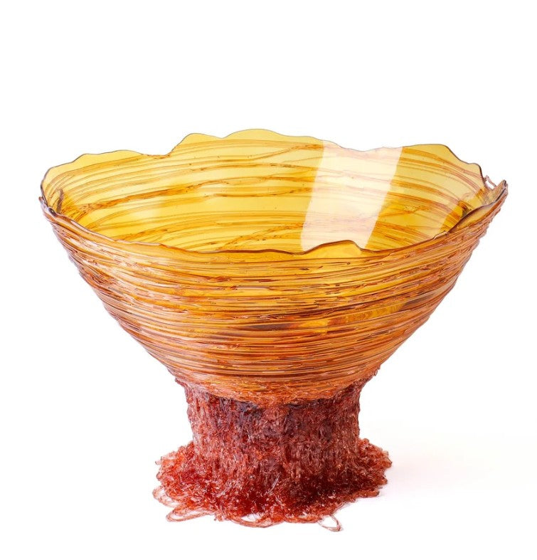 Corsi Designs Ogiva Vase - Clear Amber, Antique Pink