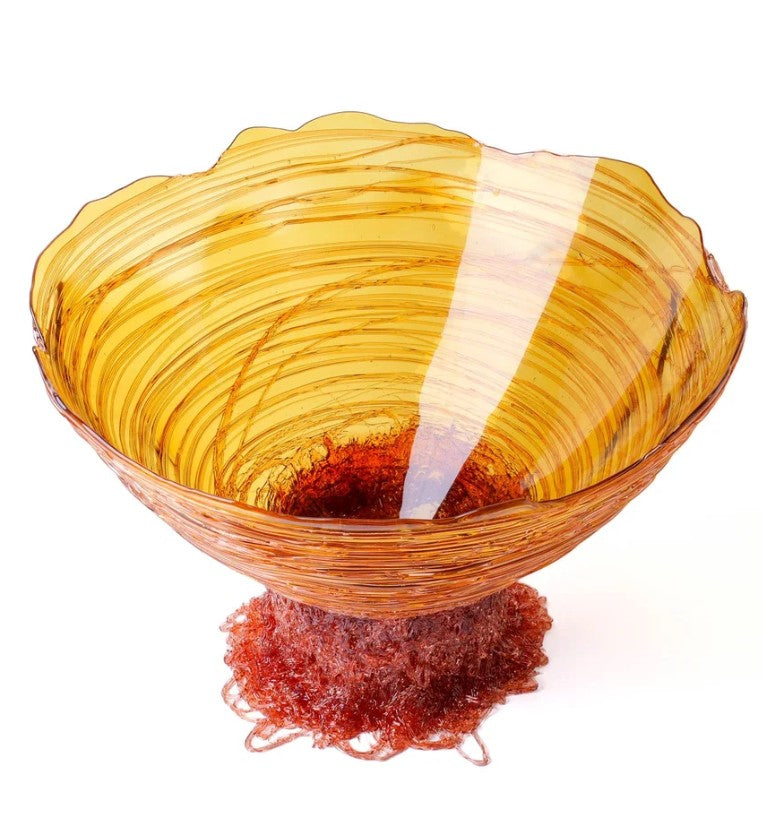 Corsi Designs Ogiva Vase - Clear Amber, Antique Pink