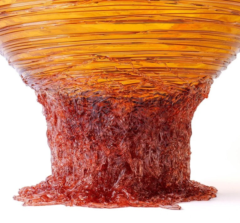Corsi Designs Ogiva Vase - Clear Amber, Antique Pink