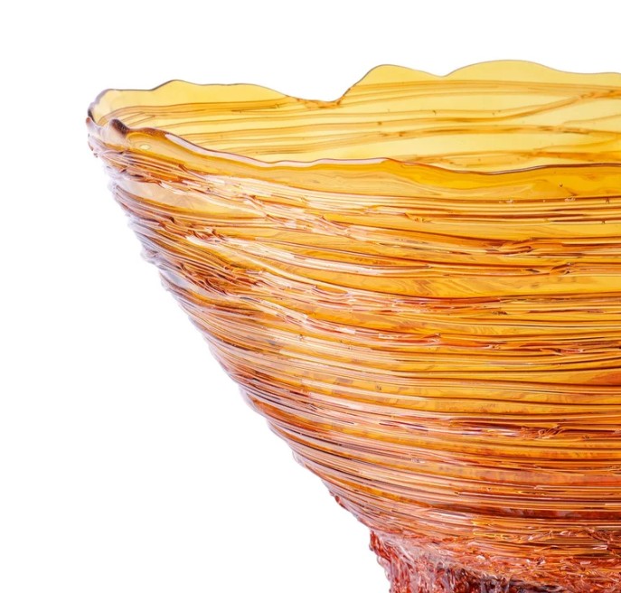 Corsi Designs Ogiva Vase - Clear Amber, Antique Pink
