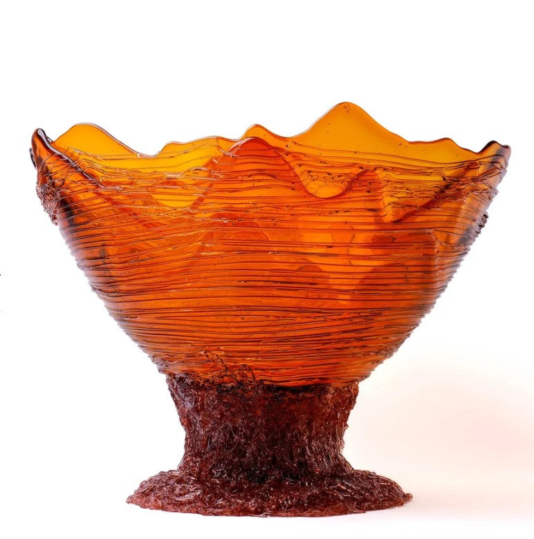 Corsi Designs Ogiva Vase - Clear Amber, Antique Pink