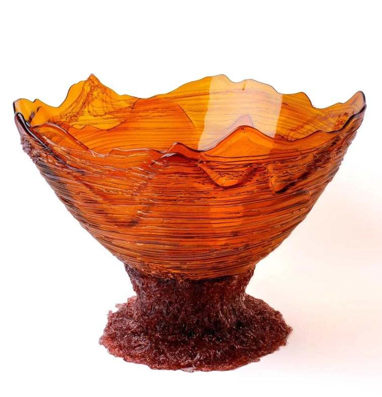 Corsi Designs Ogiva Vase - Clear Amber, Antique Pink