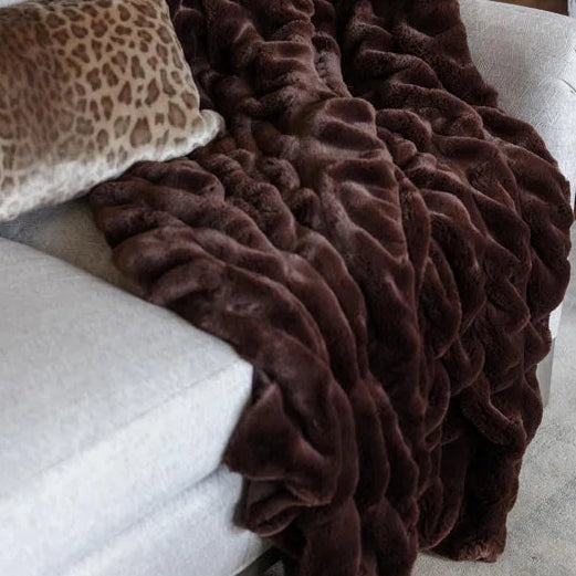 Mocha Mink Faux Fur Throw