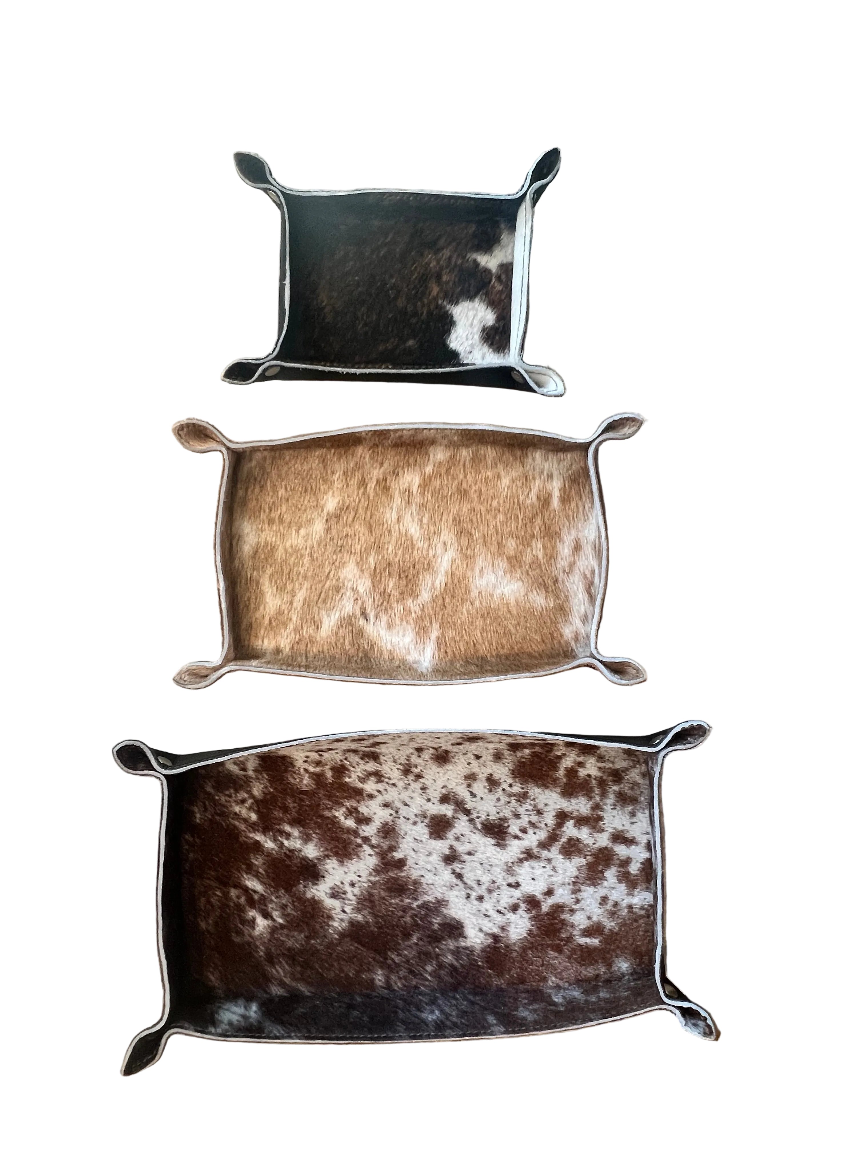 Cowhide Catch All Tray