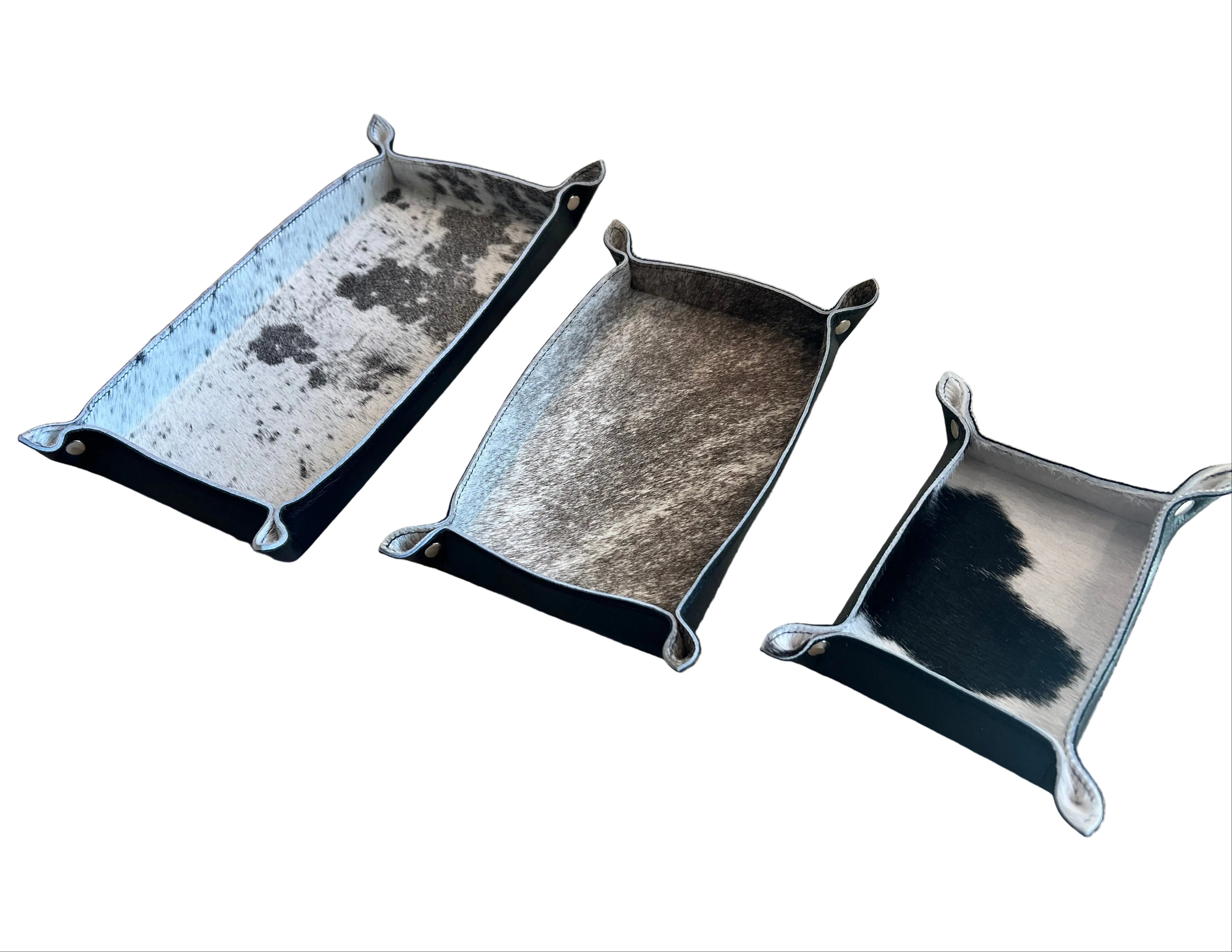 Cowhide Catch All Tray
