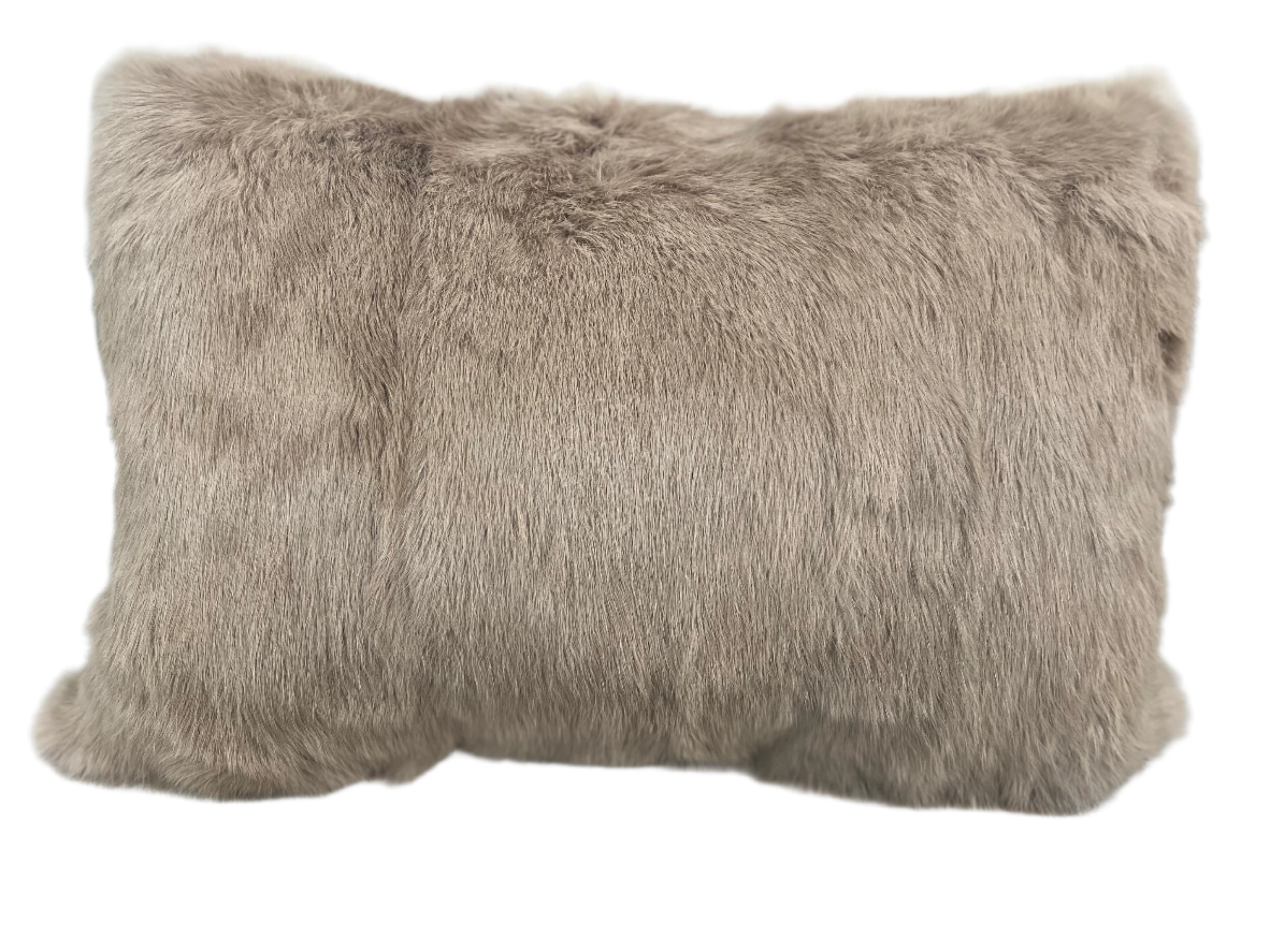 Cashmere and Rabbit Fur Pillow