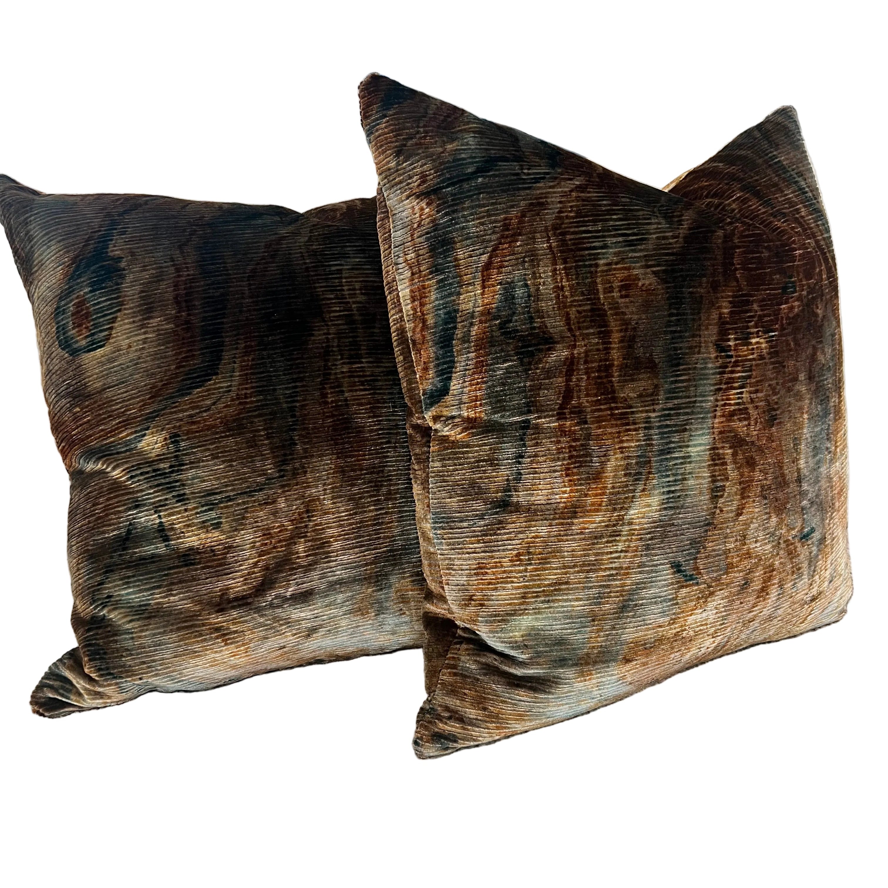 Malachite Textured Velvet Pillow