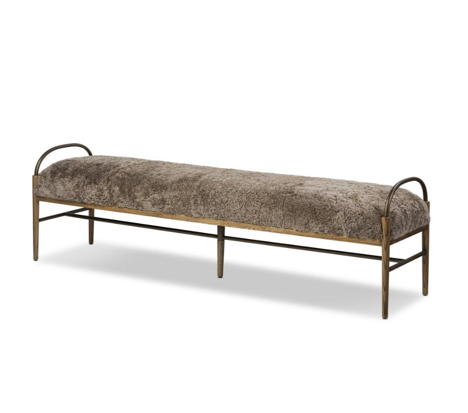 Demi Shearling Accent Bench