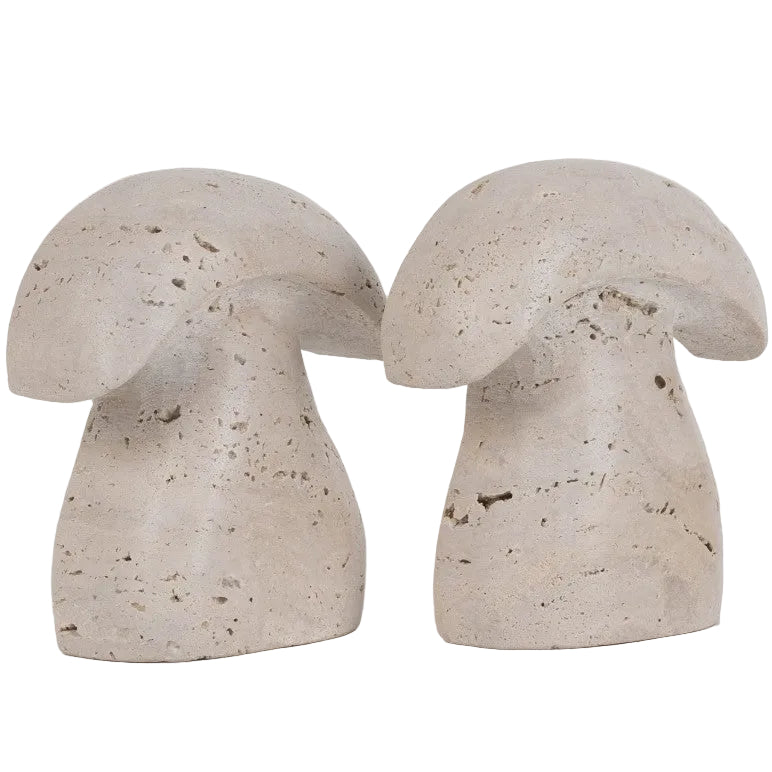 Travertine Shroom Bookends