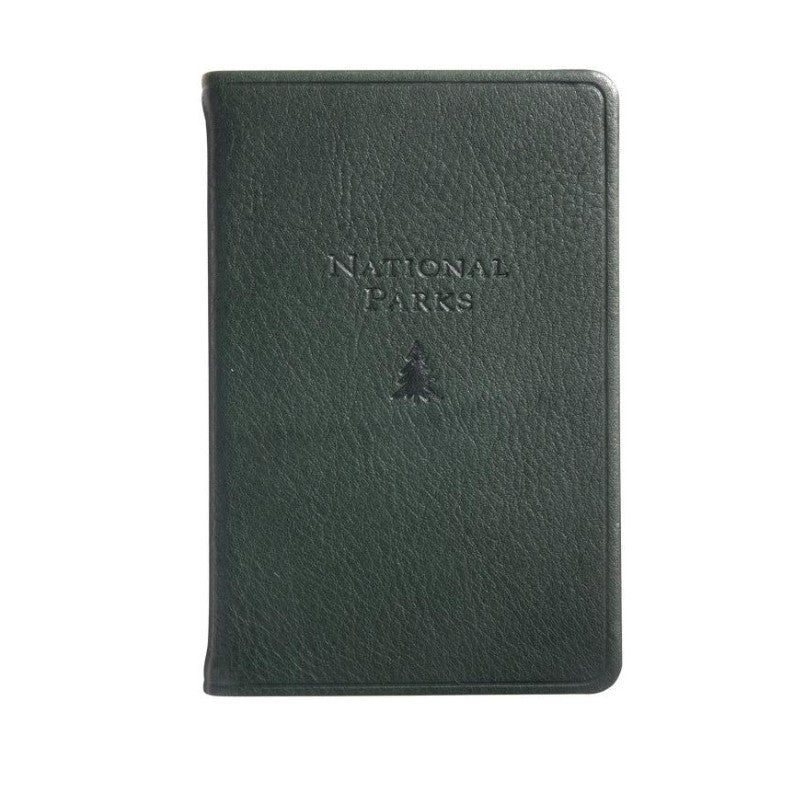 National Parks Guide in Green Leather