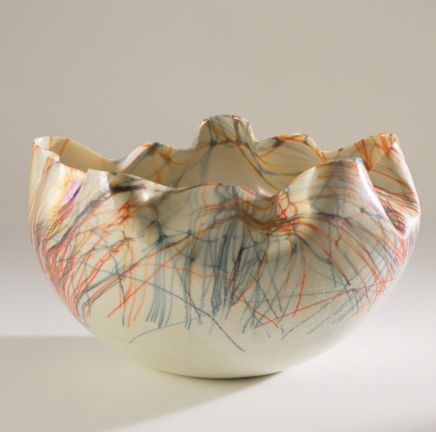 Orange and Blue Cambrian Bowl