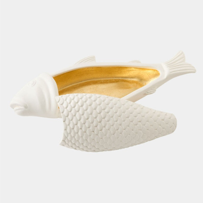 Pescare Box-White with Gold Interior