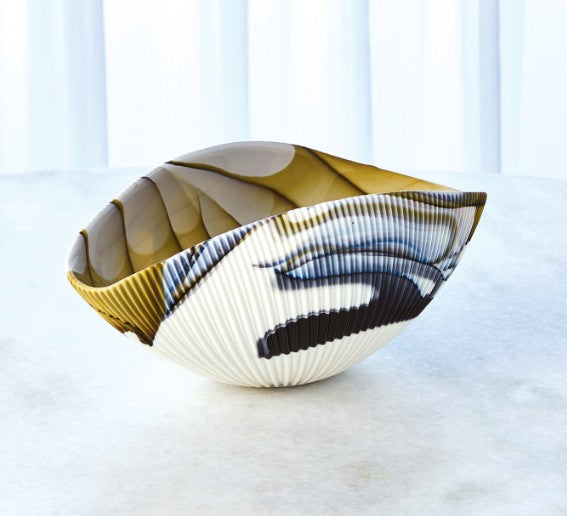 Decorative bowl with abstract pattern on a light background
