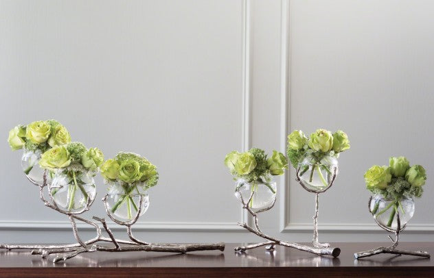 Twig Single Vase Holder-Nickel