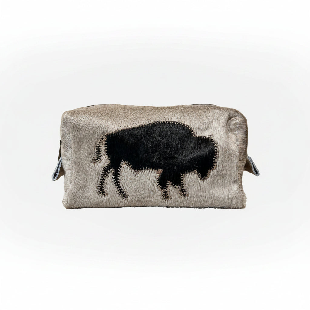 Large Cowhide Makeup Bag with Design