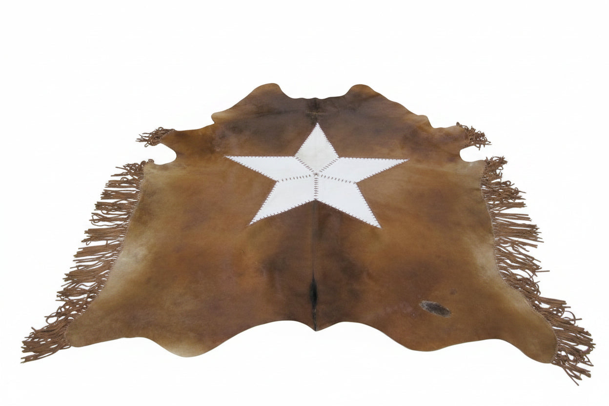 Extra Large Star Cowhide with Fringe