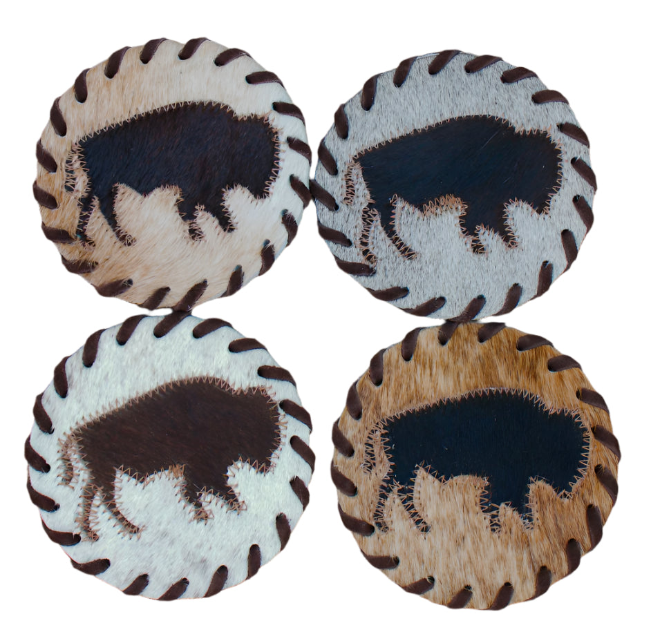 Bison Cowhide Coaster