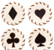 Cowhide Playing Card Coasters