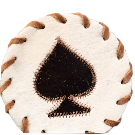 Cowhide Playing Card Coaster